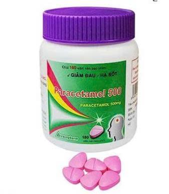 5465. PARACETAMOL 500 - (PARACETAMOL 500mg) - [Thùng 72 Chai; Chai 180 Viên] Vacopharm - Việt Nam