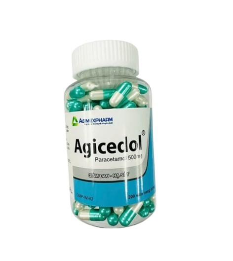 3848. Agicedol 500Mg - (Paracetamol 500mg) - [Thùng 70 Chai; Chai 200 Viên] Agimexpharm - Việt Nam
