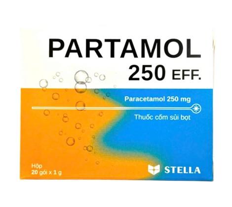 1993. Partamol 250 EFF. - (Paracetamol 250mg) - [Thùng 120 Hộp; Hộp 20 Gói; Gói 1 G] Stella - Việt Nam