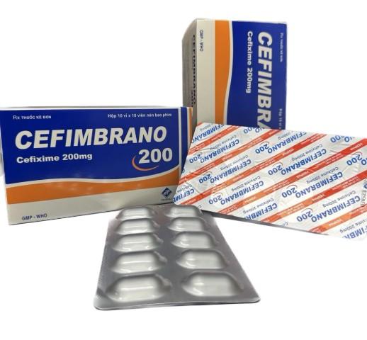 1329. Cefimbrano 200 - (Cefixim 200mg) - [Thùng 60 Hộp; Hộp 10 Vỉ; Vỉ 10 Viên] Vidipha - Việt Nam