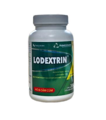 5470. LODEXTRIN - (Paracetamol 500mg + Loratadin 5mg + Dextromethorphan hydrobromid 15mg) - [Thùng 72 Chai; Chai 200 Viên] Agimexpharm - Việt Nam