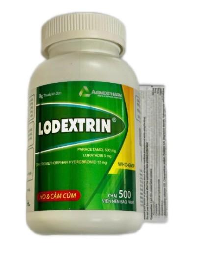 5471. LODEXTRIN - (Paracetamol 500mg + Loratadin 5mg + Dextromethorphan hydrobromid 15mg) - [Thùng 27 Chai; Chai 500 Viên] Agimexpharm - Việt Nam