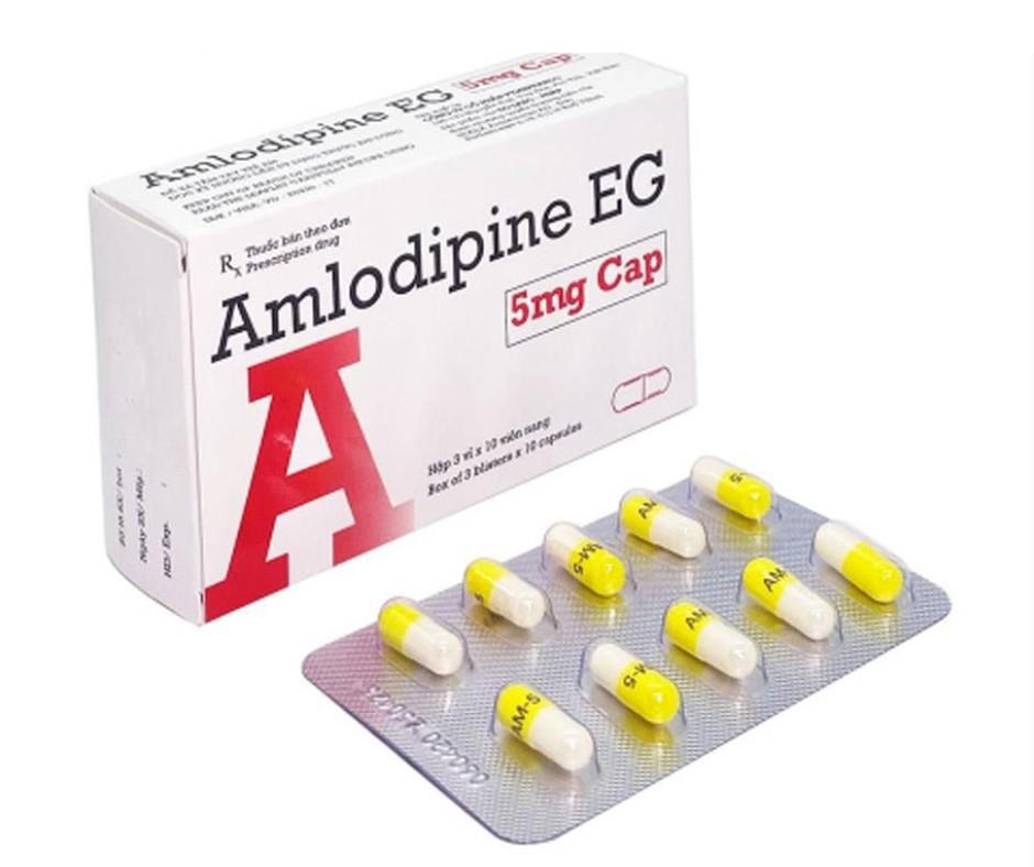 2760. Amlodipine Eg 5Mg Cap. (Tđsh Với Amlor) - (Amlodipin 5mg) - [Thùng 280 Hộp; Hộp 3 Vỉ; Vỉ 10 Viên] Pymepharco - Việt Nam