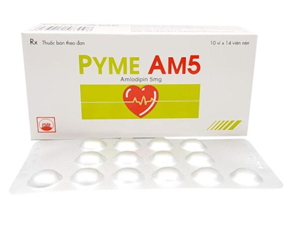 2848. Pyme Am5 (Tđsh Với Norvasc*) - (Amlodipine 5mg) - [Thùng 96 Hộp; Hộp 10 Vỉ; Vỉ 14 Viên] Pymepharco - Việt Nam