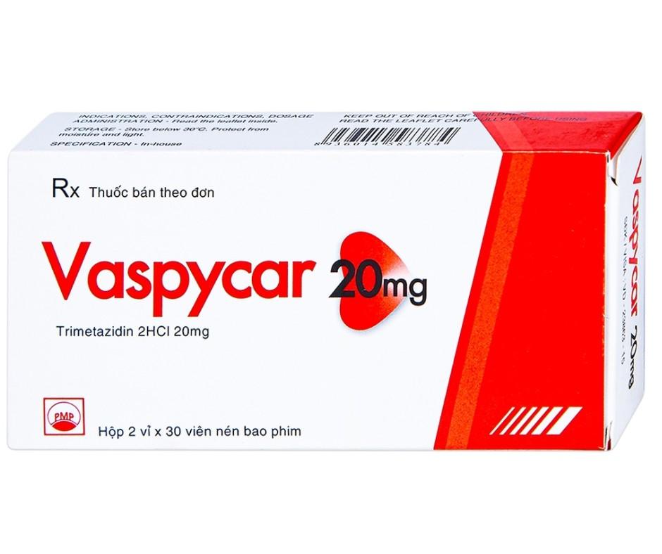 2840. Vaspycar - (Trimetazidin 20mg) - [Thùng 168 Hộp; Hộp 2 Vỉ; Vỉ 30 Viên] Pymepharco - Việt Nam