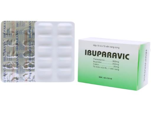 5495. IBU PARAVIC - (Paracetamol 300mg + Ibuprofen 200mg + Cafein 20mg) - [Thùng 135 Hộp; Hộp 10 Vỉ; Vỉ 10 Viên] Thành Nam - Việt Nam