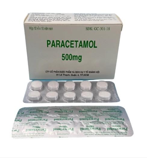 5502. PARACETAMOL 500mg KH - (Paracetamol 500mg) - [Thùng 124 Hộp; Hộp 10 Vỉ; Vỉ 10 Viên] Thành Nam - Việt Nam