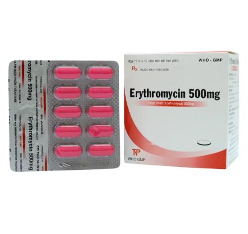 5512. ERYTHROMYCIN 500mg - [Thùng 75 Hộp; Hộp 10 Vỉ; Vỉ 10 Viên] Thành Nam - Việt Nam