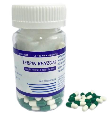 5523. TERPIN BENZOATE - (Terpin hydrat 100mg + Natri benzoat 50mg) - [Thùng 162 Chai; Chai 100 Viên] Thành Nam - Việt Nam