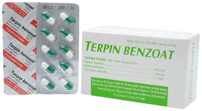 5524. TERPIN BENZOATE - (Terpin hydrat 100mg + Natri benzoat 50mg) - [Thùng 120 Hộp; Hộp 10 Vỉ; Vỉ 10 Viên] Thành Nam - Việt Nam