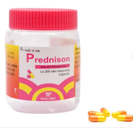 5530. PREDNISON (Đỏ cam - Vàng) - (Prednison 5mg) - [Thùng 105 Chai; Chai 200 Viên] Thành Nam - Việt Nam