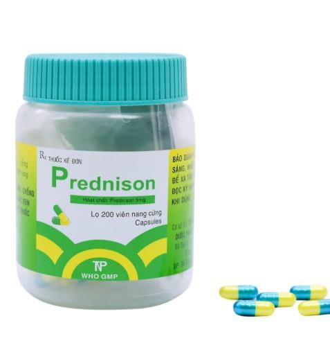 5533. PREDNISON (Xanh Dương- Vàng) - (Prednison 5mg) - [Thùng 105 Chai; Chai 200 Viên] Thành Nam - Việt Nam
