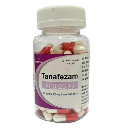 5534. TANAFEZAM 400/25mg - (Piracetam 400mg + Cinnarizin 25mg) - [Thùng 135 Hộp; Chai 100 Viên] Thành Nam - Việt Nam
