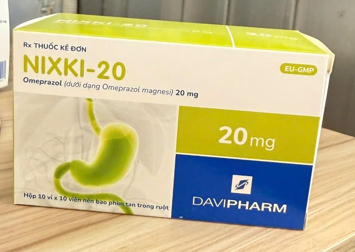 4660. Nixki-20 - (Omeprazole ( as magnesium) 20mg) - [Thùng 140 Hộp; Hộp 10 Vỉ; Vỉ 10 Viên] Davipharm - Việt Nam