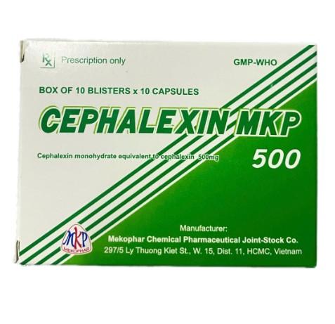1425. Cephalexin 500 Vna - (Cefalexin 500mg) - [Thùng 48 Hộp; Hộp 10 Vỉ; Vỉ 10 Viên] Mekophar - Việt Nam