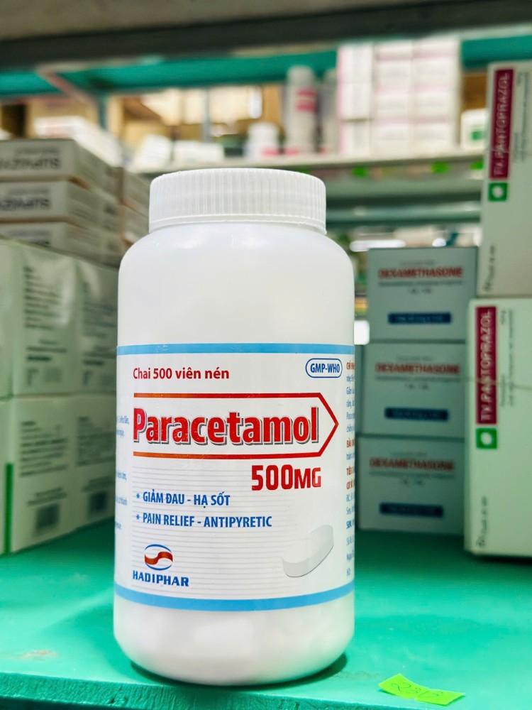2726. Paracetamol 500Mg - (Paracetamol 500mg) - [Thùng 36 Chai; Chai 500 Viên] Hà Tĩnh - Việt Nam