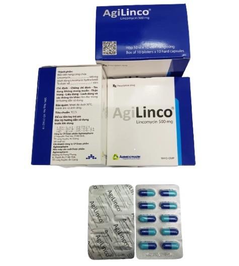 1198. Agi-Linco - (Lincomycin 500mg) - [Thùng 75 Hộp; Hộp 10 Vỉ; Vỉ 10 Viên] Agimexpharm - Việt Nam