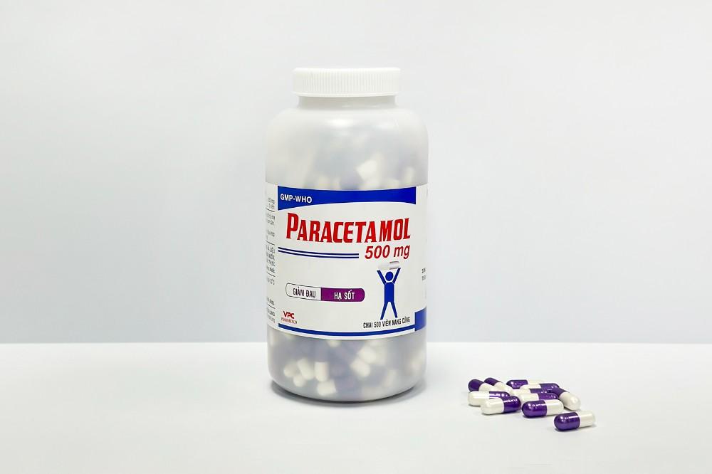 1303. Paracetamol 500Mg (màu ngẫu nhiên) - (Paracetamol 500mg) - [Thùng 20 Chai; Chai 500 Viên] Cửu Long - Việt Nam