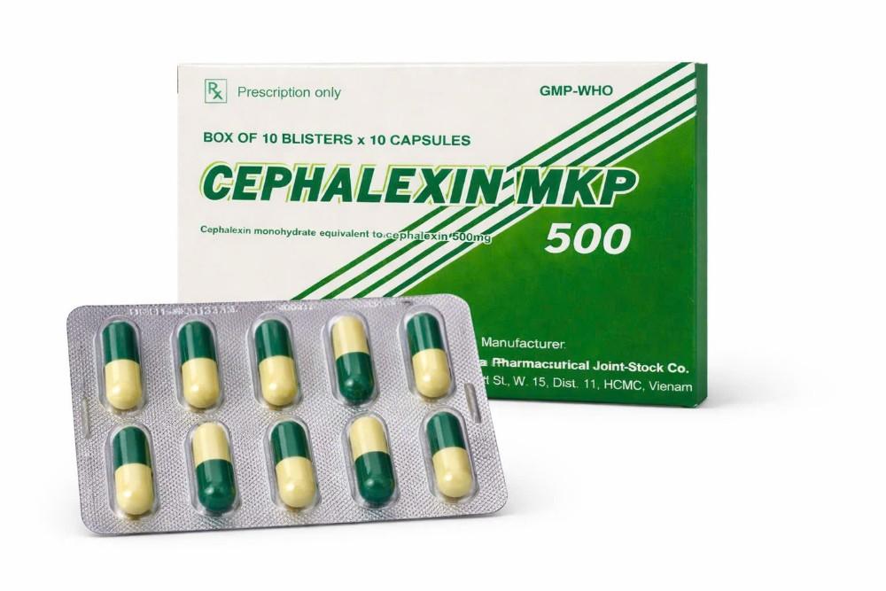 1425. Cephalexin 500 Vna - (Cefalexin 500mg) - [Thùng 48 Hộp; Hộp 10 Vỉ; Vỉ 10 Viên] Mekophar - Việt Nam