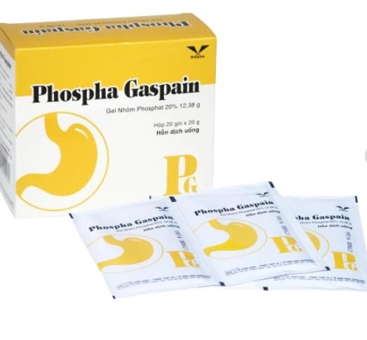 5316. Phospha Gaspain - (Gel nhôm phosphat 20% 12.38g) - [Thùng 48 hộp; hộp 20 gói; gói 20 g] Bidiphar - Việt Nam