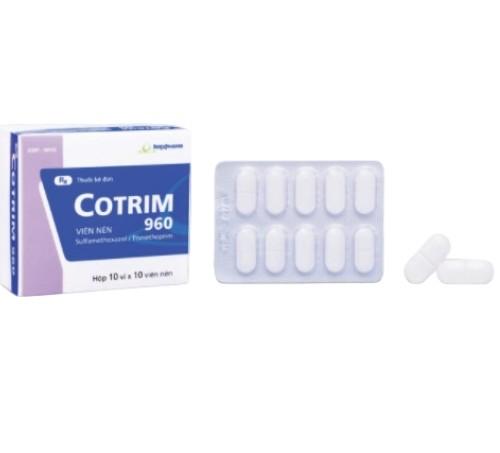 1126. Pms-Cotrim 960Mg - (Sulfamethoxazol 800mg + Trimethoprime 160mg) - [Thùng 69 Hộp; Hộp 10 Vỉ; Vỉ 10 Viên] Imexpharm - Việt Nam