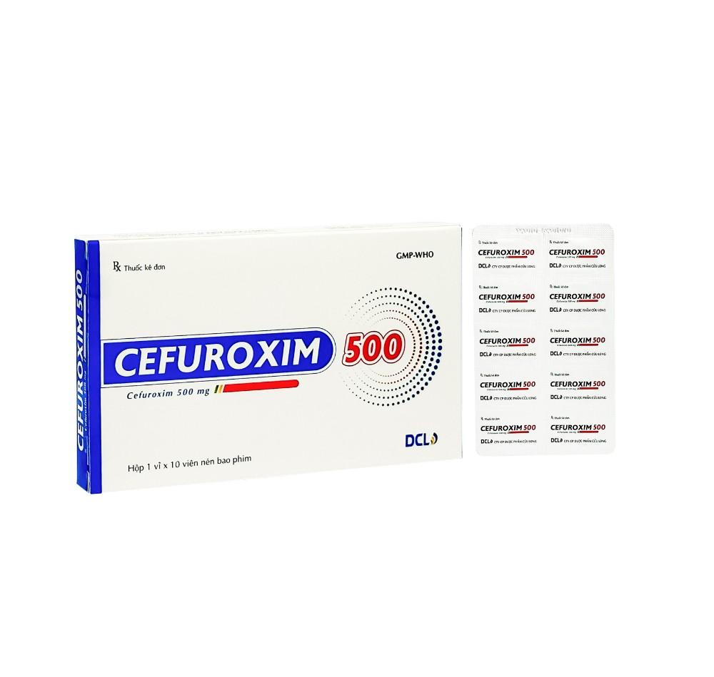 1273. Cefuroxim 500 - (Cefuroxim 500mg) - [Thùng 140 Hộp; Hộp 1 Vỉ; Vỉ 10 Viên] Cửu Long - Việt Nam