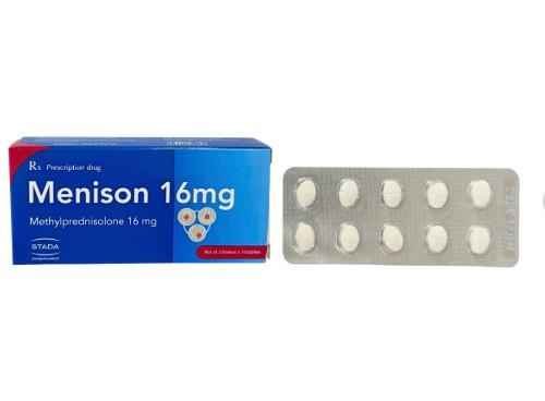 2875. Menison 16Mg - (Methylprednisolon 16mg) - [Thùng 450 Hộp; Hộp 3 Vỉ; Vỉ 10 Viên] Pymepharco - Việt Nam