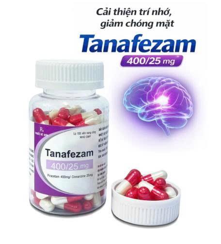 5534. TANAFEZAM 400/25mg - (Piracetam 400mg + Cinnarizin 25mg) - [Thùng 135 Hộp; Chai 100 Viên] Thành Nam - Việt Nam