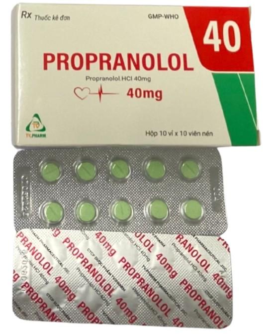 5198. Propranolol 40Mg - (Propranolol 40mg) - [Thùng 98 hộp; hộp 10 vỉ; vỉ 10 viên] Trà Vinh - Việt Nam