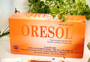 1065. Oresol (H/40 Gói) Bằng Giá Thầu - (Glucose khan 4g + Natri clorid 0.7g + Natricitrat 0.58g + Kali clorid 0.3g) - [Thùng 36 hộp; hộp 40 gói] Dược-Vtyt Nghệ An - Việt Nam