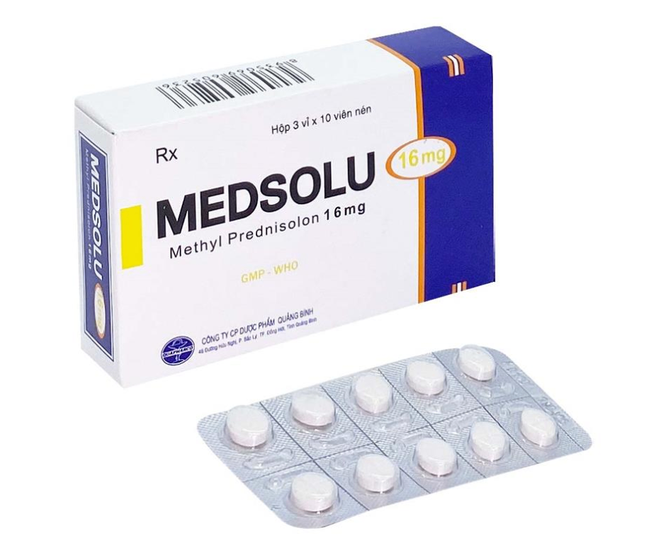 1049. Medsolu 16Mg - (MethylPrednisonlon 16mg) - [Thùng 216 Hộp; Hộp 3 Vỉ; Vỉ 10 Viên] Quảng Bình - Việt Nam