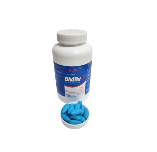 1099. Biviflu-F - (Paracetamol 650mg + Loratadin 5mg + Dextromethorphan 15mg) - [Thùng 70 Chai; Chai 200 Viên] Brv - Việt Nam