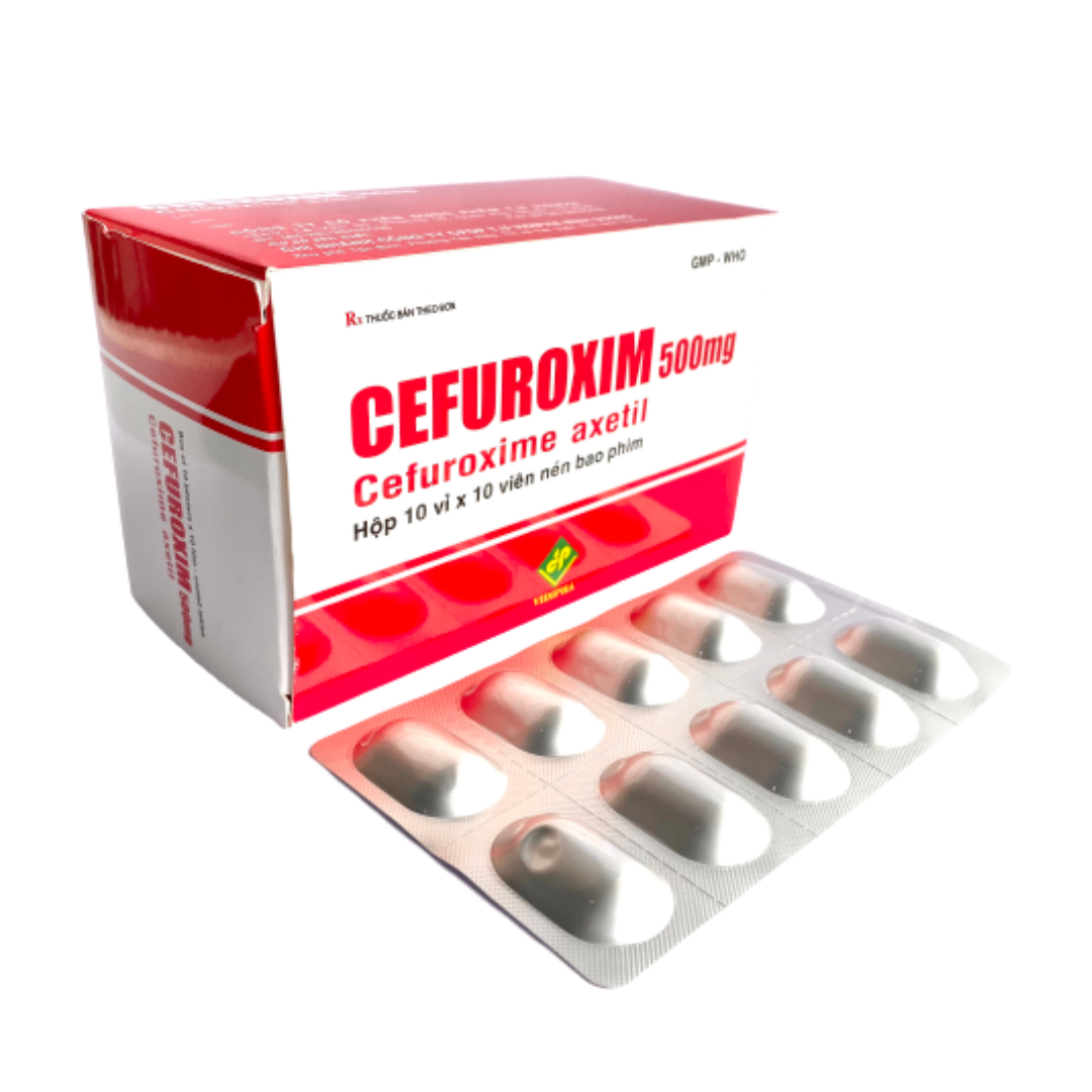1111. Cefuroxim 500Mg - (Cefuroxime 500mg) - [Thùng 56 Hộp; Hộp 10 Vỉ; Vỉ 10 Viên] Vidipha - Việt Nam