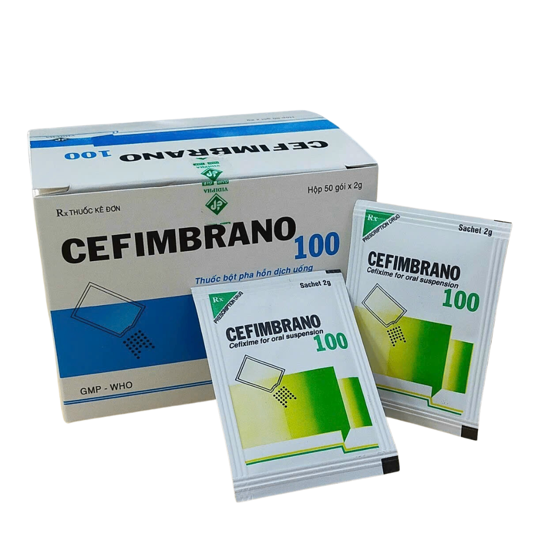1119. Cefimbrano 100 - (Cefixime 100mg) - [Thùng 60 Hộp; Hộp 50 Gói; Gói 2 G] Vidipha - Việt Nam