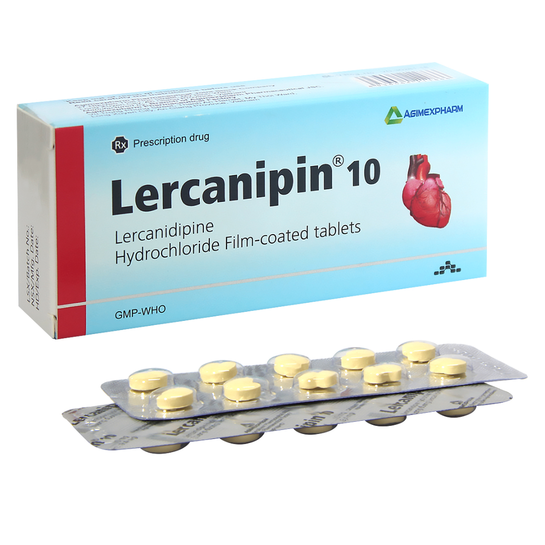 1151. Lercanipin 10 - (Lercanidipin HCl 10mg) - [Thùng 360 Hộp; Hộp 3 Vỉ; Vỉ 10 Viên] Agimexpharm - Việt Nam