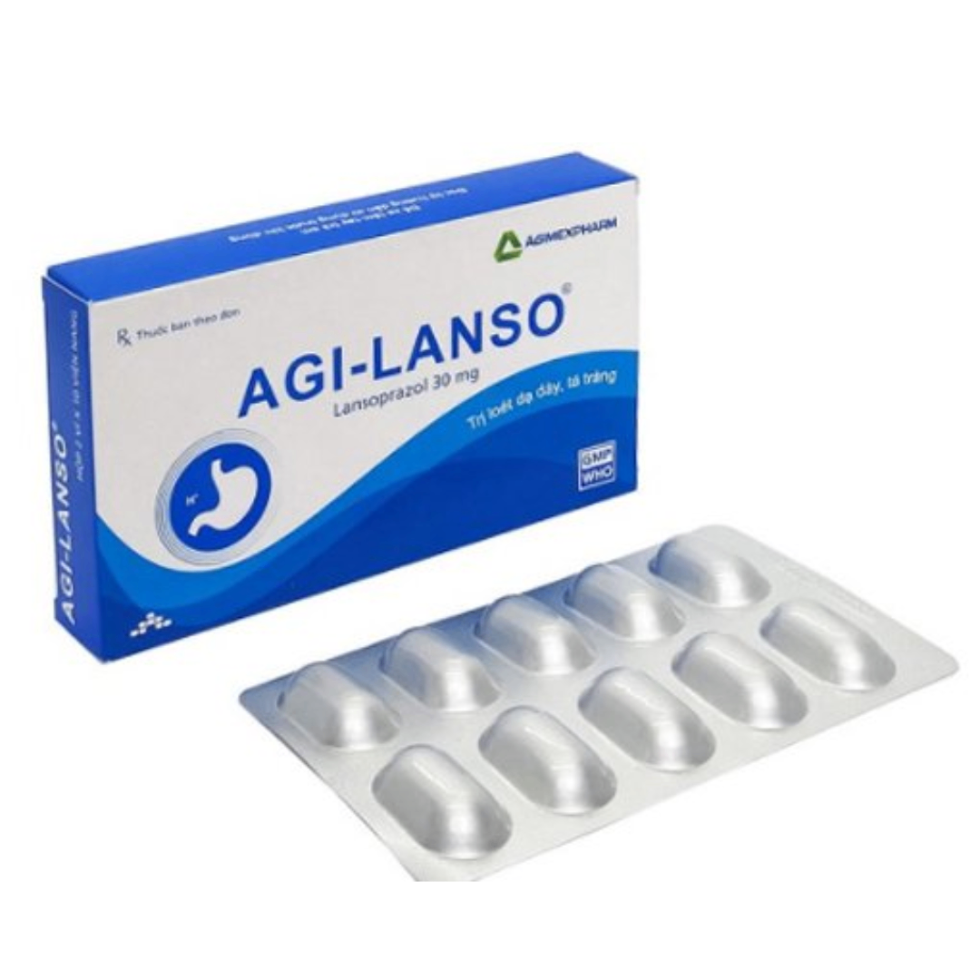 1170. Agi-Lanso 30Mg Alu - (Lansoprazole 30mg) - [Thùng 120 Hộp; Hộp 2 Vỉ; Vỉ 10 Viên] Agimexpharm - Việt Nam