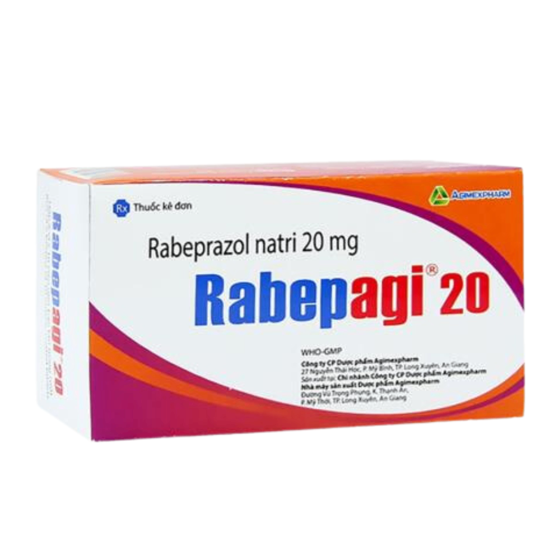 1177. Rabepagi 20 - (Rabeprazol sodium 20mg) - [Thùng 140 Hộp; Hộp 6 Vỉ; Vỉ 10 Viên] Agimexpharm - Việt Nam