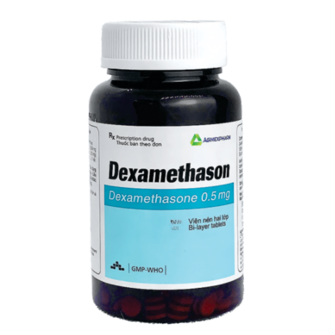 1211. Dexamethason - (Dexamethason 0.5mg) - [Thùng 180 Chai; Chai 200 Viên] Agimexpharm - Việt Nam