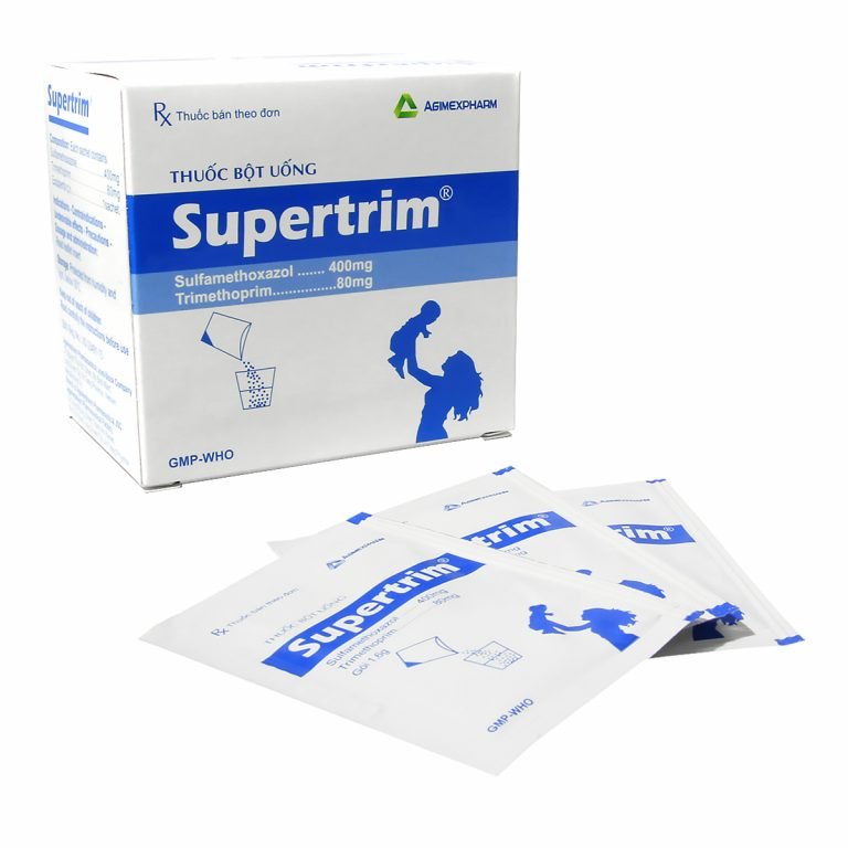 1258. Supertrim 480Mg - (Sulfamethoxazol 400mg + Trimethoprim 80mg) - [Thùng 120 Hộp; Hộp 30 Gói; Gói 1.6 G] Agimexpharm - Việt Nam