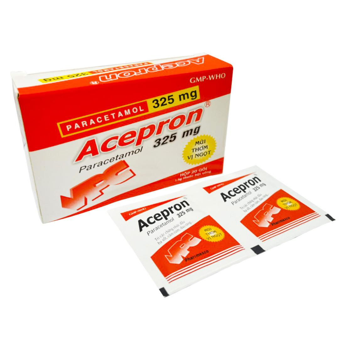 1260. Acepron® - (Acetaminophen 325mg) - [Thùng 96 Hộp; Hộp 20 Gói; Gói 1.5 G] Cửu Long - Việt Nam