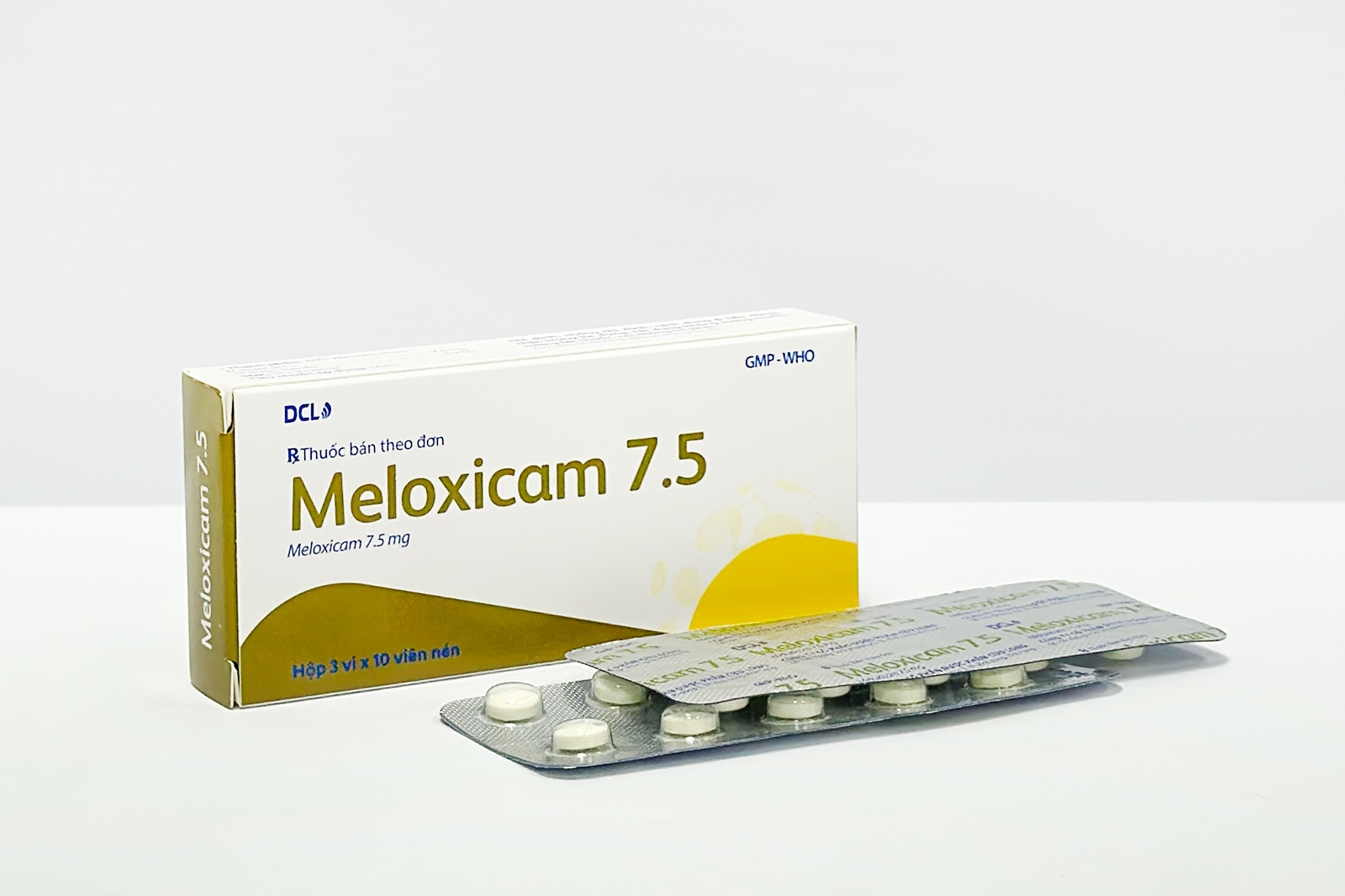 1283. Meloxicam 7,5 - (Meloxicam 7.5mg) - [Thùng 315 hộp; hộp 3 vỉ; vỉ 10 viên] Cửu Long - Việt Nam