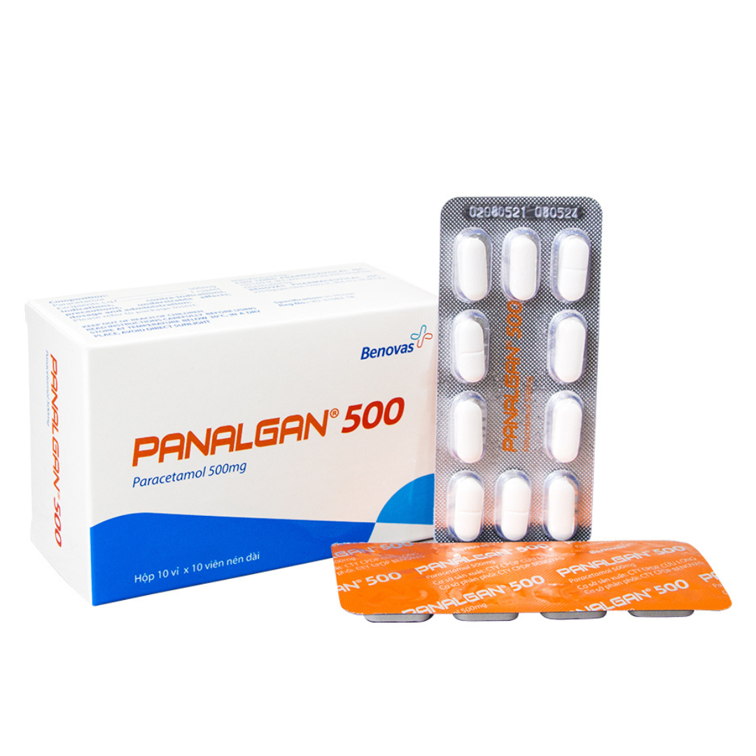 1288. Panalgan 500 - (Paracetamol 500mg) - [Thùng 100 hộp; hộp 10 vỉ; vỉ 10 viên] Cửu Long - Việt Nam