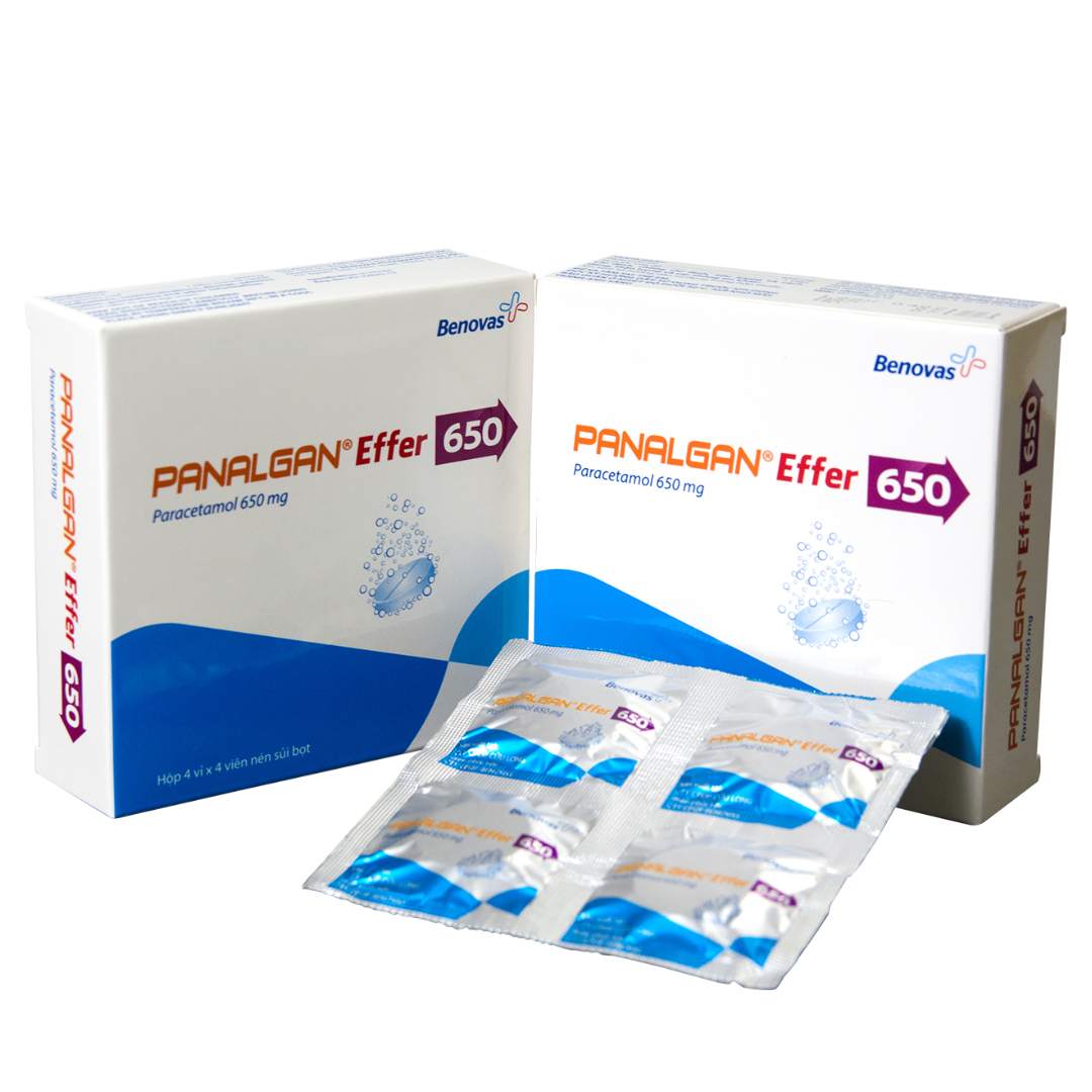1291. Panalgan Effer 650 - (Paracetamol 650mg) - [Thùng 100 hộp; hộp 4 vỉ; vỉ 4 viên] Cửu Long - Việt Nam