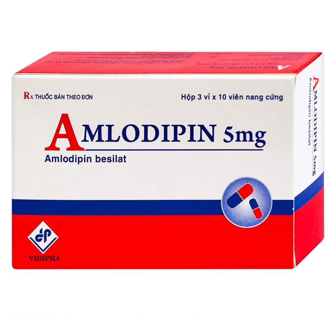 1314. Amlodipin 5Mg - (Amlodipin 5mg) - [Thùng 300 Hộp; Hộp 3 Vỉ; Vỉ 10 Viên] Vidipha - Việt Nam