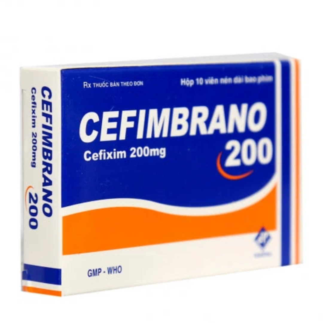 1329. Cefimbrano 200 - (Cefixim 200mg) - [Thùng 60 Hộp; Hộp 10 Vỉ; Vỉ 10 Viên] Vidipha - Việt Nam