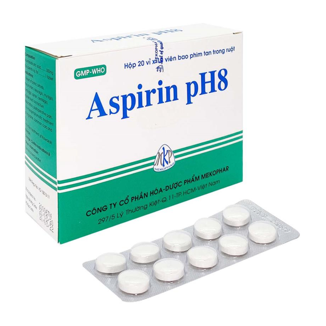 1378. Aspirin Ph8 Vbf - (Aspirin 81mg) - [Thùng 32 Hộp; Hộp 20 Vỉ; Vỉ 10 Viên] Mekophar - Việt Nam