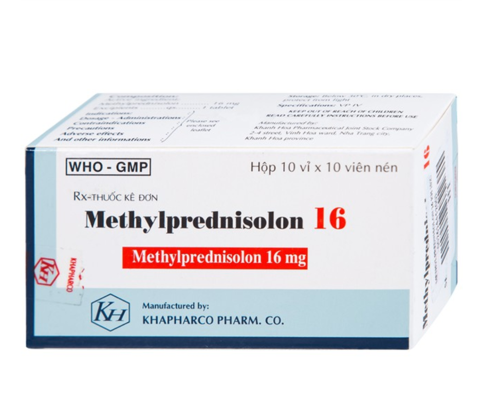 1383. Methylprednisolon 16 - (Methylprednisolon 16mg) - [Thùng 336 Hộp; Hộp 10 Vỉ; Vỉ 10 Viên] Khánh Hòa - Việt Nam