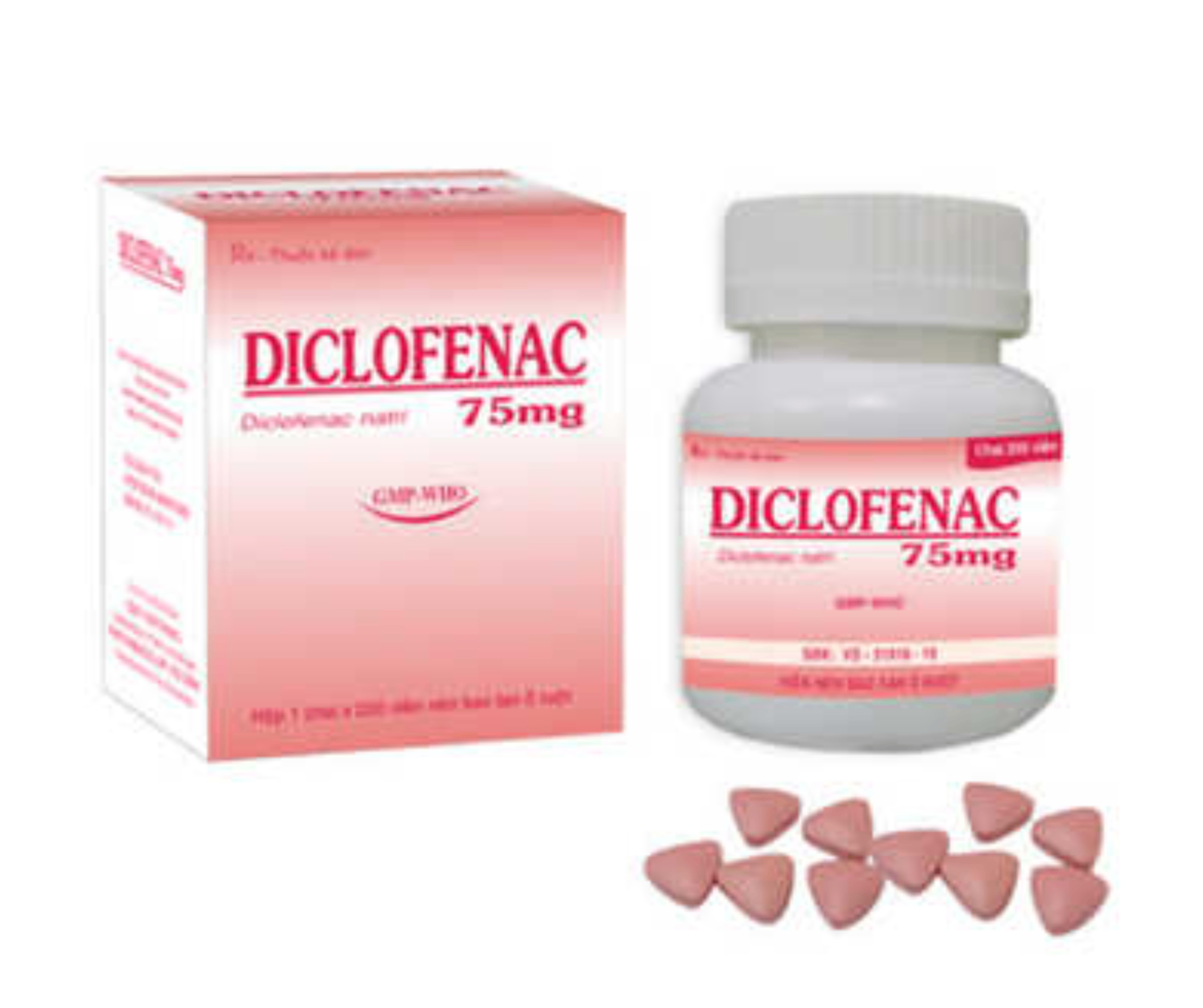 1405. Diclofenac - (Diclofenac 75mg) - [Thùng 192 chai; Chai 200 Viên] Tipharco - Việt Nam