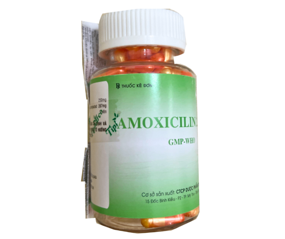 1448. Amoxicilin 250Mg - (Amoxicillin 250mg) - [Thùng 84 Chai; Chai 100 Viên] Tipharco - Việt Nam