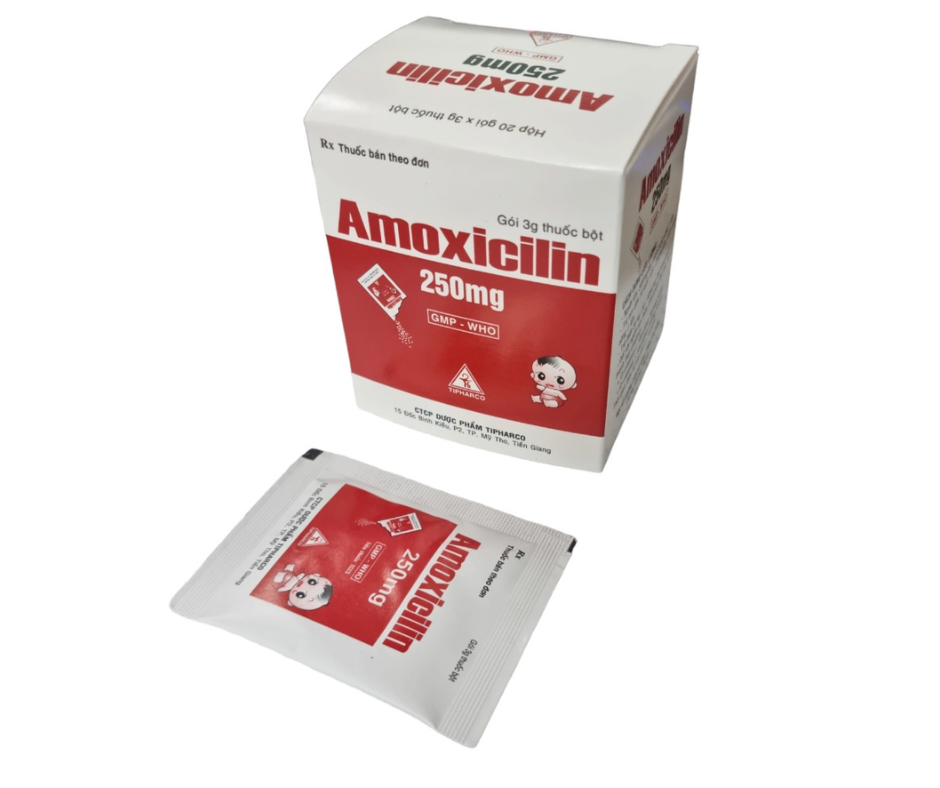 1449. Amoxicilin 250Mg - (Amoxicillin 250mg) - [Thùng 120 Hộp; Hộp 20 Gói; Gói 3 G] Tipharco - Việt Nam
